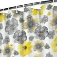 thumbnail image 3 of Waterproof Flower Watercolor Gray Yellow Art Shower Curtain 72x72 Inch Boho Style Polyester Unique Shower Curtain for Bathroom Hotel Home Decor with 12 Plastic Hooks, 3 of 5