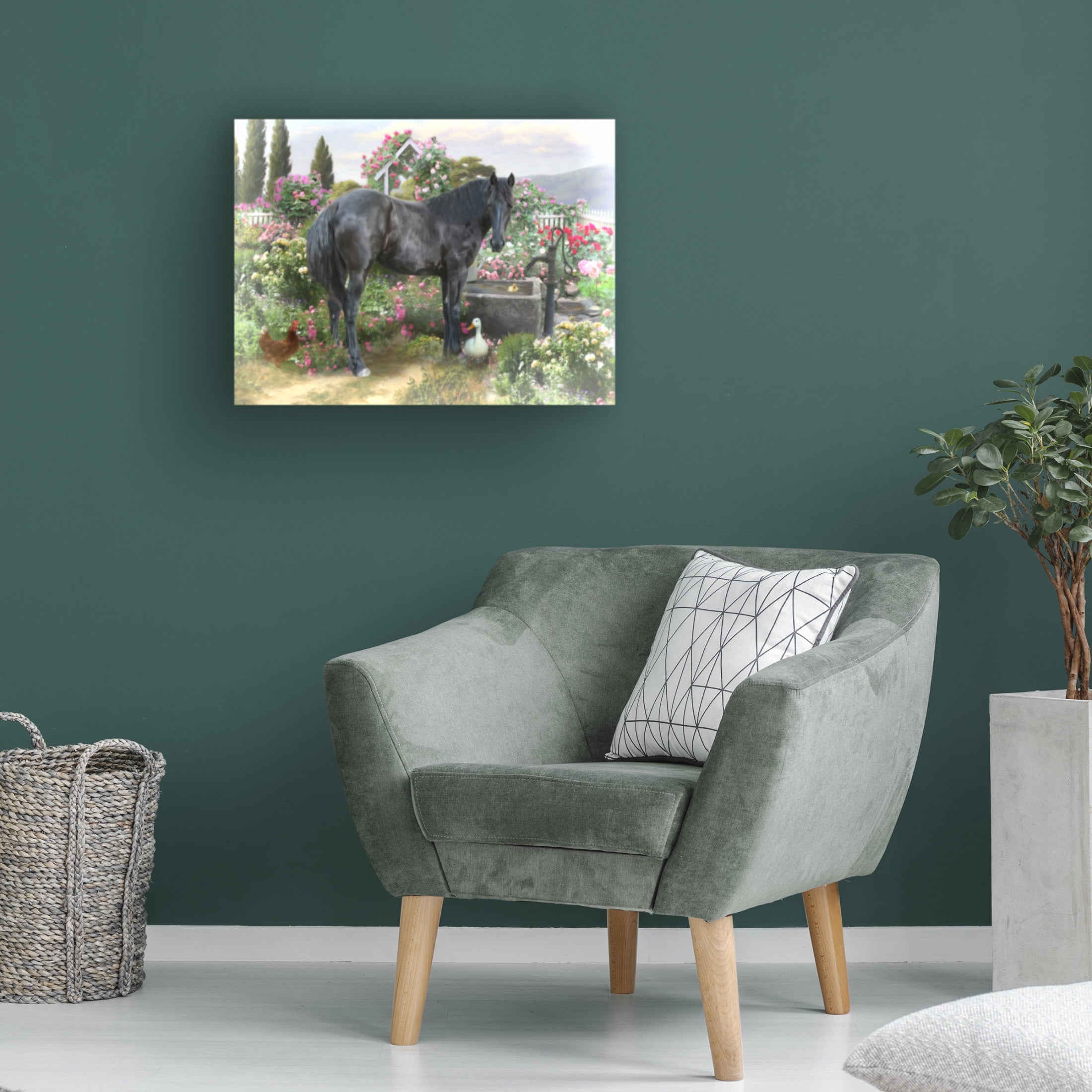 Canvas Wall Art - Trudi Simmonds 'The Rose Garden' Wall Art for Living Room, Bedroom, or Office Décor by Trademark Fine Art - 24 x 18 Inches
