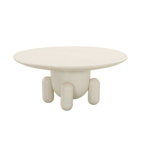 Modrest Gabby - Contemporary White Round Coffee Table