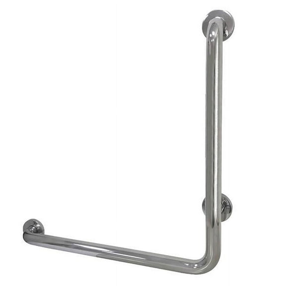 Kingston Brass GBL1224CSL1 24"x 24" L-Shaped Grab Bar - Left Hand, Mirror