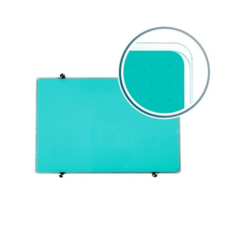 Viztex Glacier Magnetic Glass Dry Erase Board. Multi-Purpose Grid 24" x 36" - Light Teal