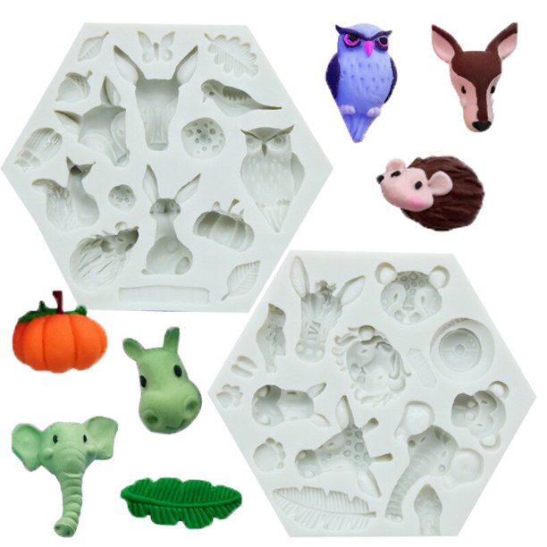 3D Jungle Safari Animal Shape Fondant Cake Mousse Chocolate Silicone Cake Mould Kitchen Baking Mold Cake Decoration Tools2Australia He Qiyong unisex