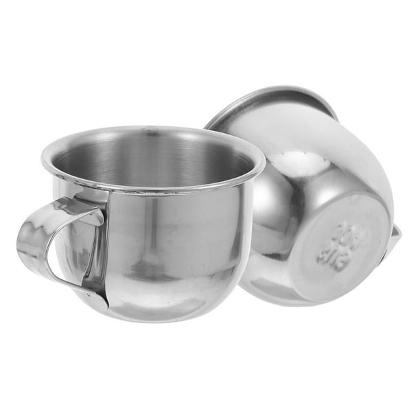2 tazas de agua de acero inoxidable, tazas de sake, tazas pequeñas de té, copas de vino de ciruela