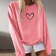 thumbnail image 3 of Gibobby Sudadera oversize mujer Sudadera para mujer linda camisa de otoño con cuello redondo(Rosa,CH), 3 of 4