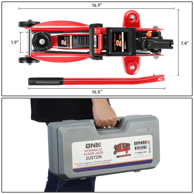 DNA Motoring 2 Ton 4000lbs Low Profile Hydraulic Trolley Torin