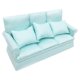 thumbnail image 1 of 1:12 Mini casa de muñecas sala de estar cocina decoración sofá con tres almohadas Wmkox8yii  fhajkh2358, 1 of 3