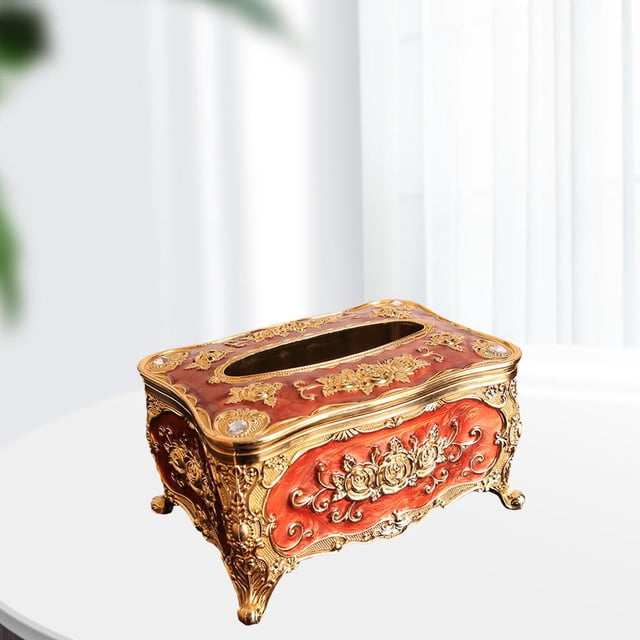 Soporte de caja de pañuelos de acrílico Caja de cubierta de tejido extraíble rústica Servilletero de vintage para sa de Hotel Restauran cafe dorado perfecl Sostenedor del tejido