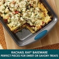 thumbnail image 2 of Rachael Ray 47958 9 x 13 in. Yum-o Nonstick Bakeware Oven Lovin Rectangle Cake Pan, Gray with Marine Blue Handles, 2 of 6