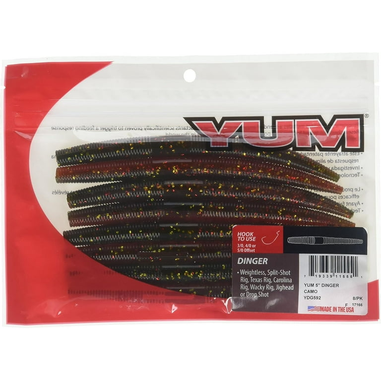 YUM Dinger Fishing Lure Soft bait Worm Camo 5 in 