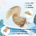 thumbnail image 3 of MY-LADY 50S 1G Remy Micro Beads Hair Extensions Human Hair Thick Invisible Nano Beads Micro Link Hairpiece 16inch #613 Bleach Blonde, 3 of 8