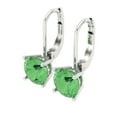 thumbnail image 2 of Clara Pucci 3 ct Brilliant Round Cut Drop Dangle VVS1 Genuine Conflict free Green Zircon Solid 18K White Gold Designer Everyday Earrings Lever Back, 2 of 5