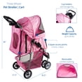thumbnail image 2 of VIVO Pink 3 Wheel Pet Stroller / Cat & Dog Foldable Carrier Strolling Cart, 2 of 8