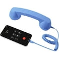 thumbnail image 1 of Retro Phone Handset, Type-C Telephone Style Landline Handle Receiver, Vintage Telephone to Landline Adapter, Connect to Cell Phones, with Answer Button, Microphone Speaker (Blue), 1 of 8