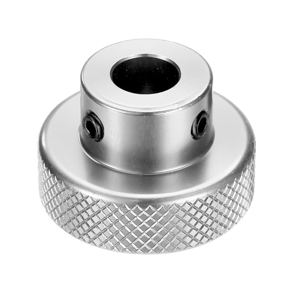 Uxcell 1 Count Anodization Aluminum Alloy Handwheel Silver Tone 8mm-30mm