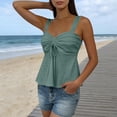 thumbnail image 4 of gbyLJF Women's Eyelet Tank Tops Bowknot Peplum Ruched Cami Shirts Dressy Casual Summer Going Out Top, 4 of 5