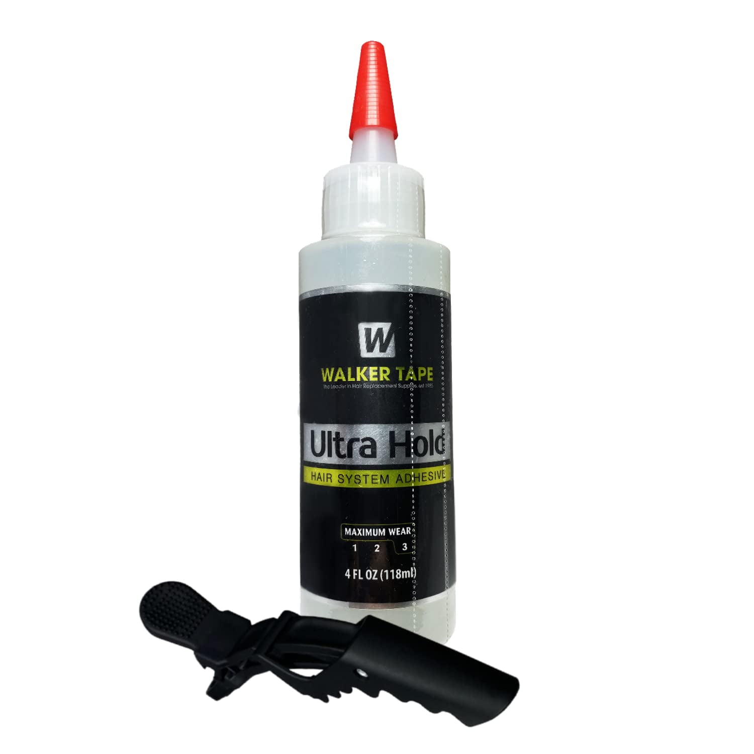 Ultra Hold Hair System Adhesive 4oz w/ Hair Sectioning Clip Bundle Pack