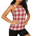 thumbnail image 2 of Gaeub Red Plaid Daisy Women's Workout Tank Tops Lightweight Sleeveless Shirts for Women for Athletic Running Tennis Yoga - XX-Large, 2 of 9