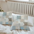 thumbnail image 7 of Waterproof Throw Pillow Covers Set of 2, 26x26 Inch Blue Brown Color Blocks Decorative Pillowcases Outdoor Pillow Slip Cushion Covers Set for Couch Tent Modern Abstract Oil Painting Art, 7 of 7