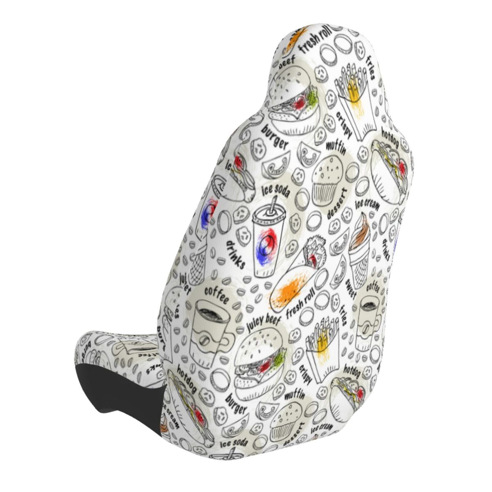 Naloa Fastfood 2 Car Seat Covers Universal Front Seat Coves for Car Accessories ,Padded Car Covers for Automotive, SUV, Truck, and Van