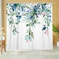 thumbnail image 2 of Eucalyptus Extra Long Shower Curtain, Watercolor Green Leaves Plant Floral Spring Nature Waterproof Fabric Machine Washable with Hooks for Bathroom Bathtub Decor 72Wx84H, 2 of 6