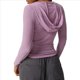 thumbnail image 3 of Túnica de Punto Acanalado de Larga para Mujer, Cuello Redondo, Botones, Informal, Estilo Henley, Blusa Ajustada. Púrpura M, 3 of 8