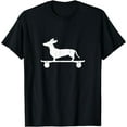 thumbnail image 2 of Cute Dachshund on a Skateboard Funny Wiener Dog T-shirt, 2 of 3