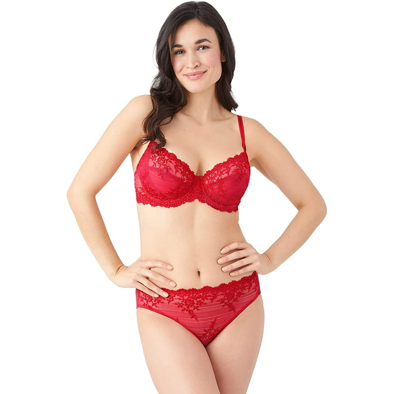 Wacoal Embrace Lace Plunge Underwired Bra - Persian Red