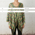 thumbnail image 5 of Baberdicy Bohemian Cape Shawl with Fringe, Oversized Poncho for Women, Festival Wear, Beach Cover-Up, Music Event Green Universal Fit, 5 of 6