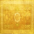 thumbnail image 1 of Ahgly Company Machine Washable Indoor Square Persian Yellow Traditional Area Rugs, 3' Square, 1 of 4