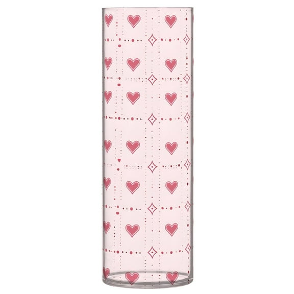 Clear Flower Vase Centerpieces Plastic Cylindrical Vases Home Wedding Decor 4"x12" Hearts on Block