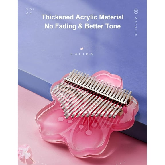 21   Kalimba Thumb Piano with EVA , Pink, Professional Musical Instrument for Kids and Adults