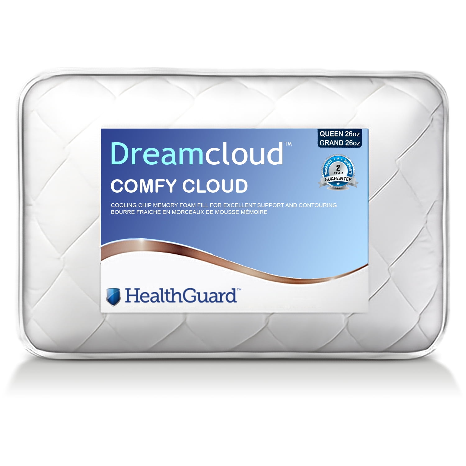 HealthGuard Dreamcloud Comfy Cloud With Chip Memory Foam Queen Pillow