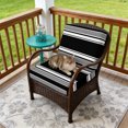 thumbnail image 4 of Outdoor Patio Cushion Covers 4 Pack Black Striped Patio Chair Cushion Covers with Ties and Zipper Classic Farmhouse Stripes Waterproof Outdoor Seat Cushion Covers for Patio Furniture 24"x24", 4 of 9