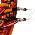 thumbnail image 3 of African Necklace Earrings Set Ankara Fabric Print Multilayer Woven Rope Choker Layered Strand Collar WYS06, 3 of 4