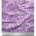 thumbnail image 1 of Soimoi Cotton Voile Fabric Human & Stamps Vintage Printed Fabric 1 Yard 56 Inch Wide, 1 of 1