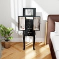 thumbnail image 4 of Gymax Mirrored Armoire Jewelry Cabinet Free Standing Organizer Storage Box Chest Black, 4 of 9