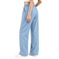 thumbnail image 5 of Lcvrioyc Wide Leg Pants for Women High Waisted Loose Pants Business Work Trousers with Pockets Fall Outfits(Blue,XX-Large), 5 of 7