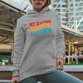 thumbnail image 2 of My Blood Type Is Autumn, Fall Lover Themed Quote, Groovy Retro Wavy Text Merch Gift, Heather Grey Hooded Sweatshirt or Hoodie, XL, 2 of 5