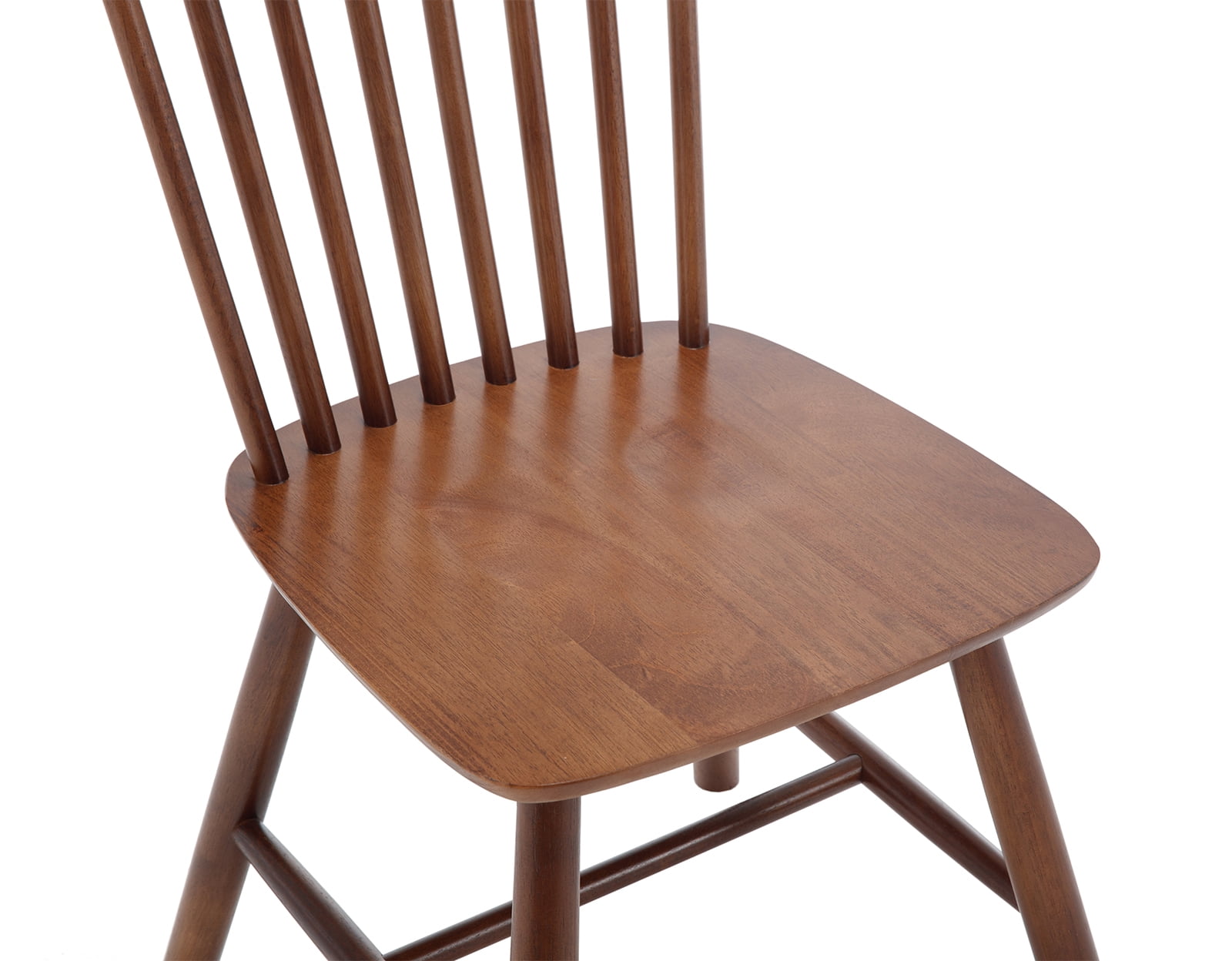 Dayalane Farmhouse Windsor Dining Chairs Set of 2, Solid Wood Spindle Back Dining Side Chairs, Mid-Century French Country Oak Kitchen Chairs for Dining Room Living Room Kitchen Restaurant, Walnut
