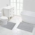 thumbnail image 4 of Bathroom Rugs Set of 2 Pieces with U Shaped Toilet Rug Contoured Mat Fluffy Plush Bath Mats Non Slip Bathroom Carpet Washable (20"x24"+20"x32",Light Grey), 4 of 8