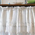 thumbnail image 4 of Nvzi Bohemian Floral Embroidered Cotton Cafe Tier Curtain (24"x33",White), 4 of 4