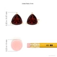thumbnail image 2 of ANGARA Natural Martini-Set Trillion 1.7 ct Garnet Stud Earrings in 14K Yellow Gold for Women (Size-6mm) | January Birthstone, Birthday, Anniversary, Jewelry Gift for Women | Natural Garnet Earrings, 2 of 7