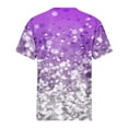 thumbnail image 4 of EQWLJWE Women's Oversized Sparkly Sequin Tops Trendy Short Sleeve Glitter Dressy Blouses Round Neck Party Club Pullover Sequins Shirts New Year Gifts(Purple,S-6Xl), 4 of 5