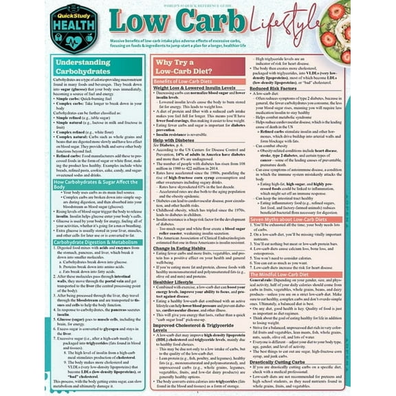 Low Carb Lifestyle: A Quickstudy Laminated Reference, (Paperback)