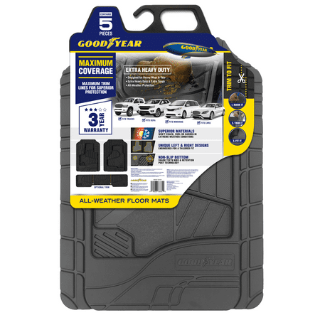 Goodyear Heavy Duty Floor Mat Black 5 Piece Walmart Com