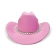 thumbnail image 4 of Fgnfyis British Style Cowboy Hat Elegant Wide Brim Western Rancher with Classic Embellishment for Fashion Outdoors Cowboy Hats for Women Pink, 4 of 7