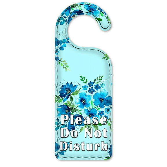 Do Not Disturb Door Knob Hanger Sign - Blue Flower Toss