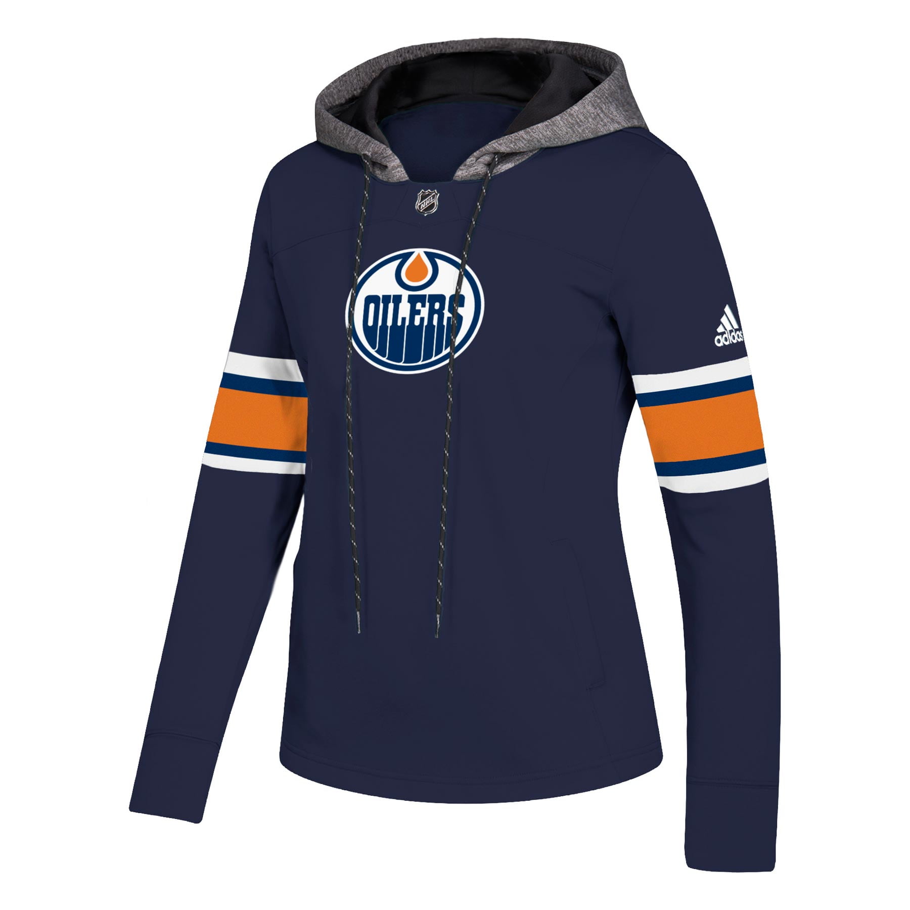 Edmonton Oilers adidas NHL Women's Platinum Crewdie Pullover Hood