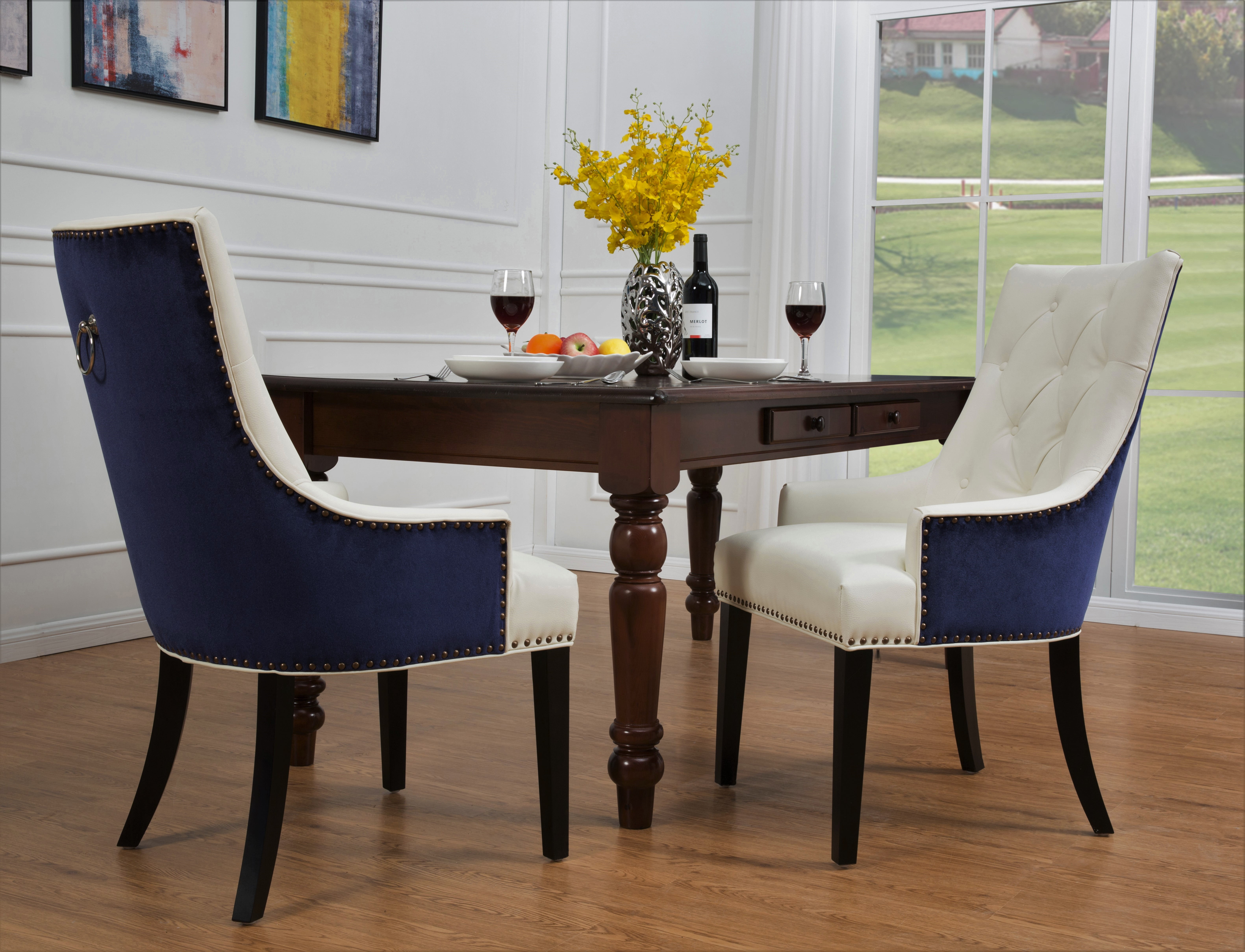 Tufted Dining Room Chair With Nailheads