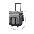 thumbnail image 4 of Telescopic Handle Rolling Cooler with Wheels - 12L Large Capacity Insulated Ice Bag for Outdoor Picnic, Beach & Car Use - 3-Layer Thermal, Dual Compartment & 3-Way Carry, 4 of 9